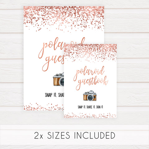 Polaroid Guestbook Sign - Rose Gold Foil