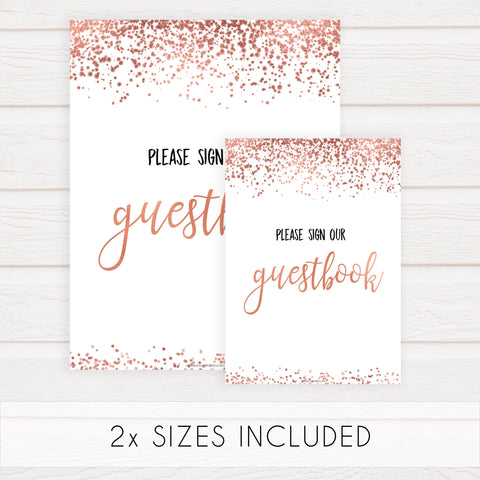 Sign our Guestbook Sign - Rose Gold Foil