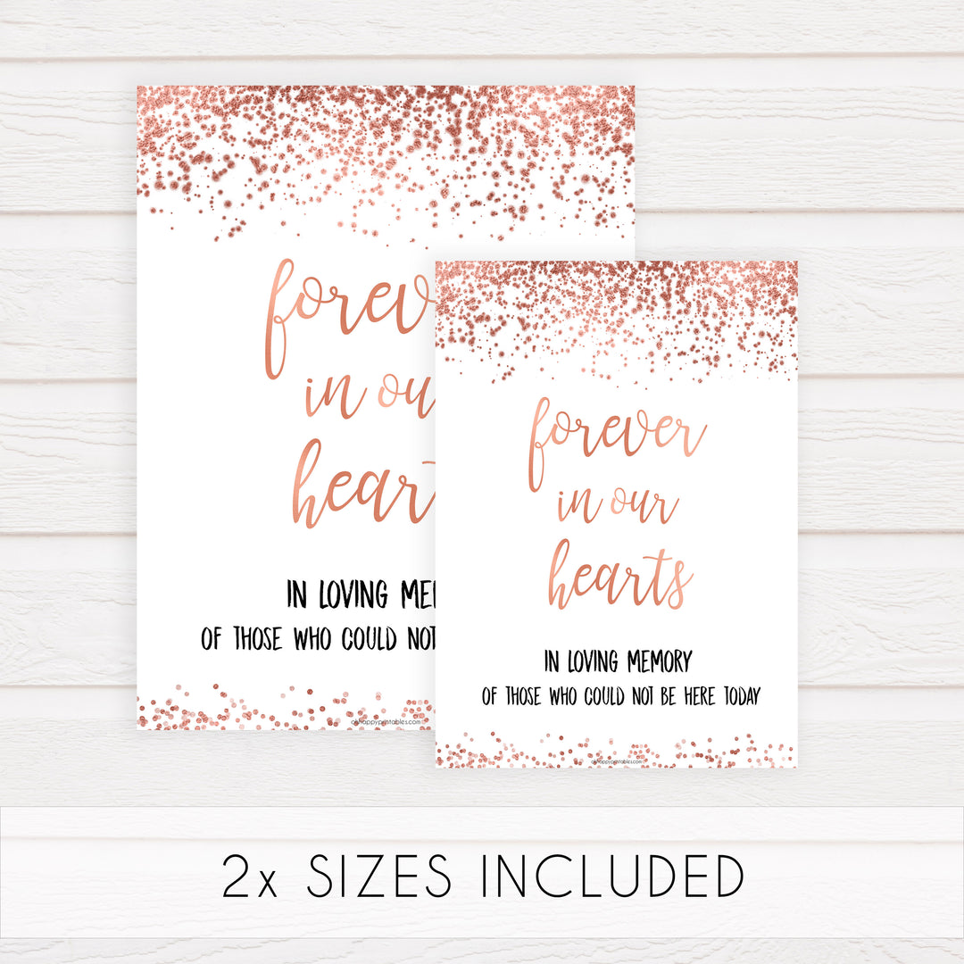 Forever in our Hearts Sign - Rose Gold Foil