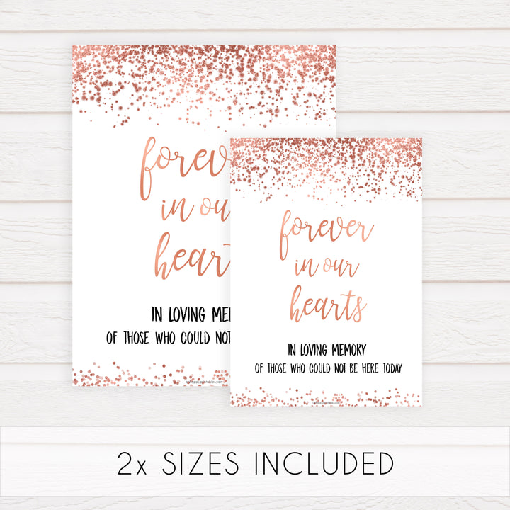 Forever in our Hearts Sign - Rose Gold Foil