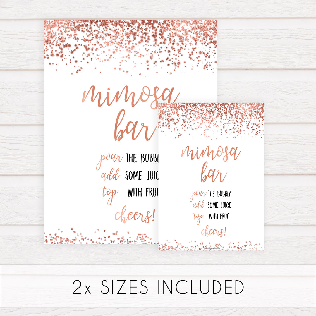 Mimosa Bar Sign - Rose Gold Foil