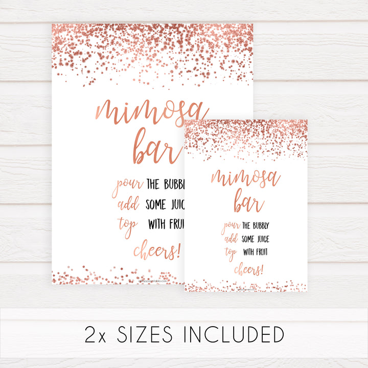 Mimosa Bar Sign - Rose Gold Foil