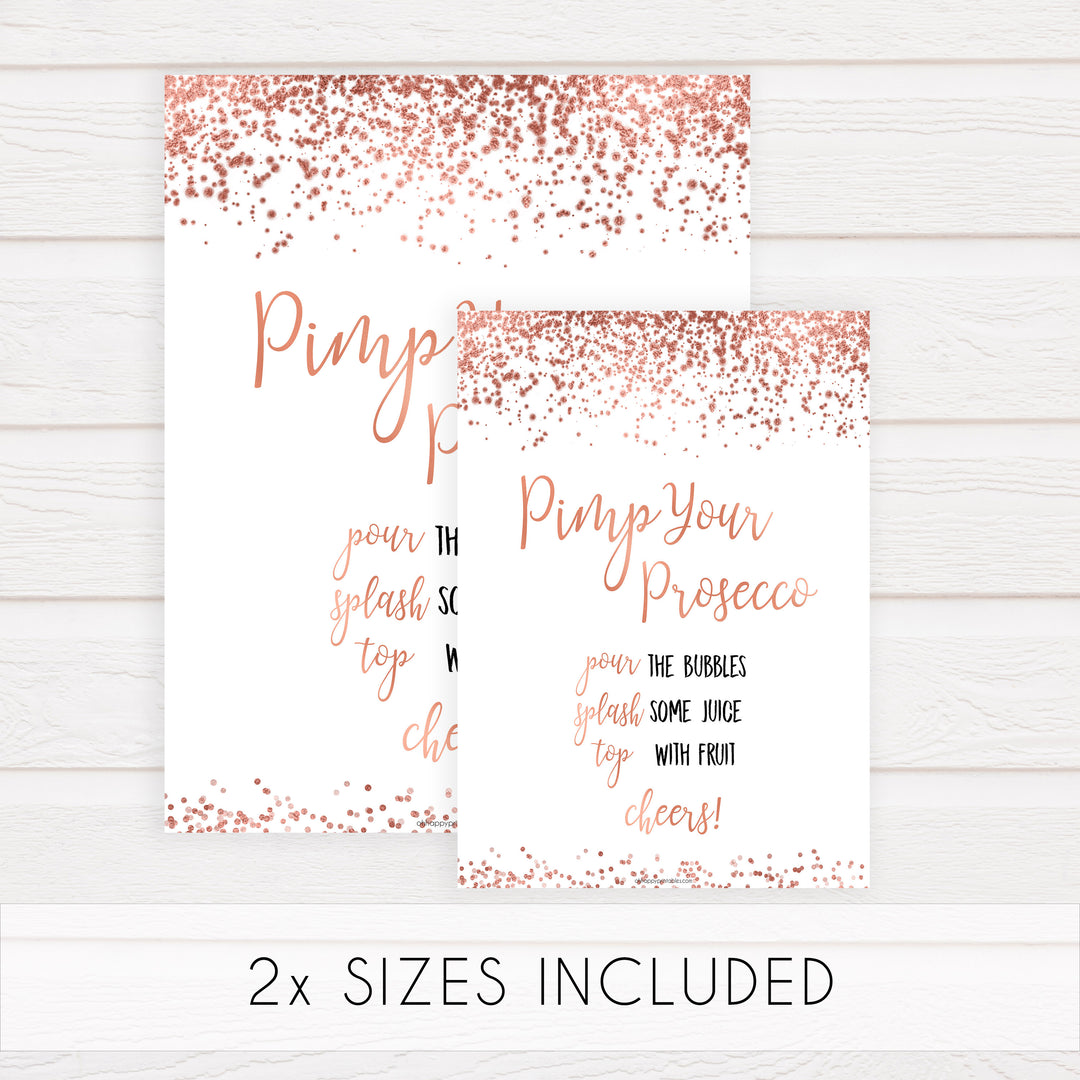 Pimp your Prosecco Sign - Rose Gold Foil