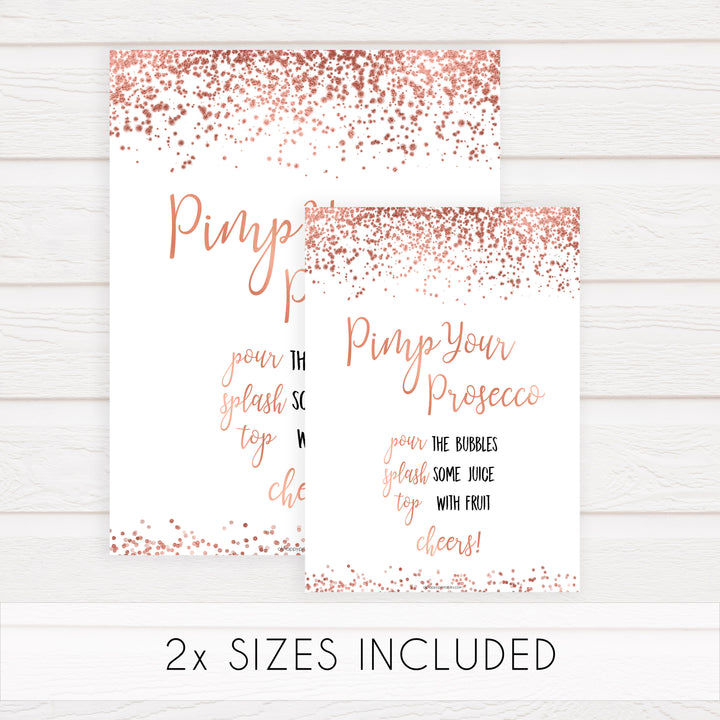 Pimp your Prosecco Sign - Rose Gold Foil