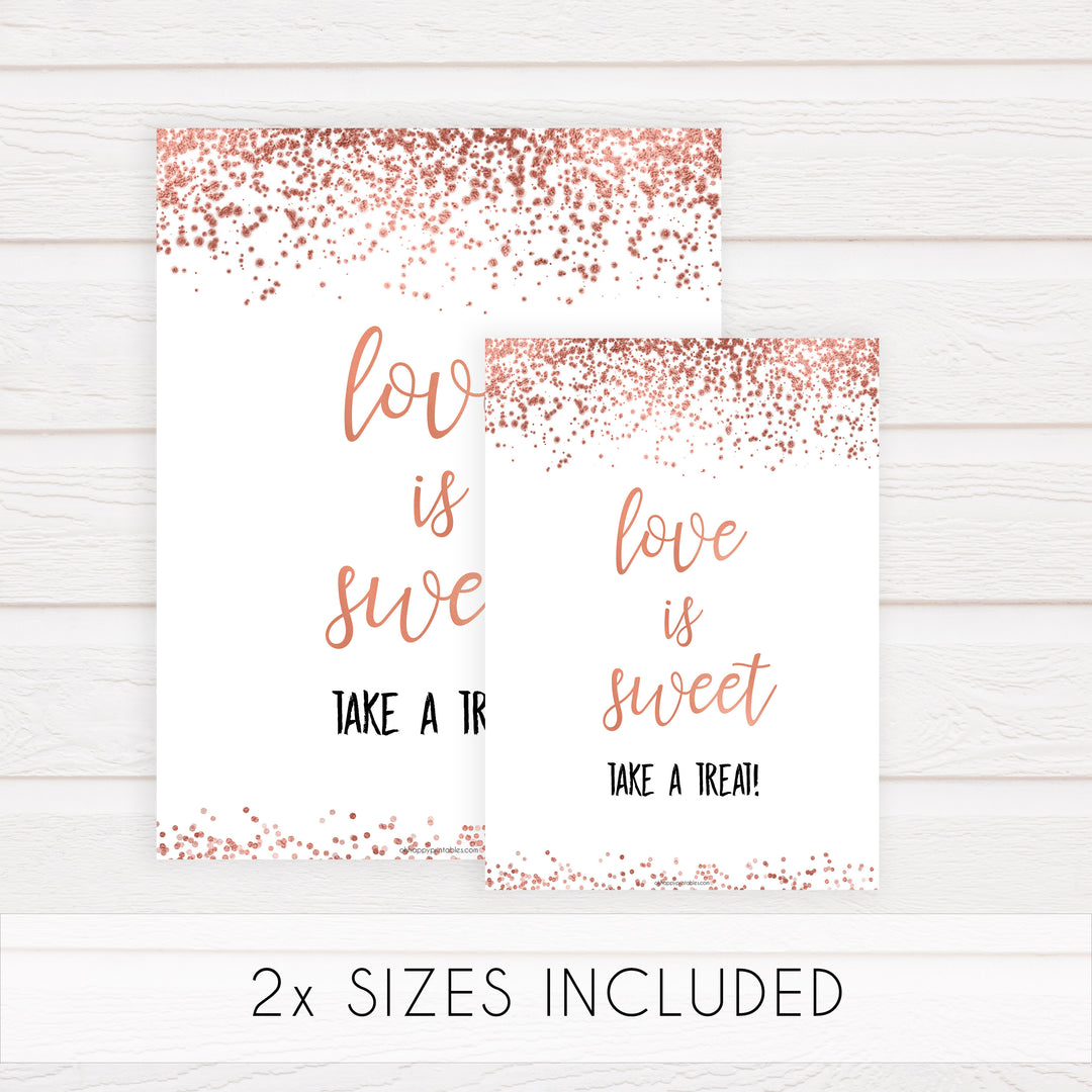 Love is Sweet Sign - Rose Gold Foil