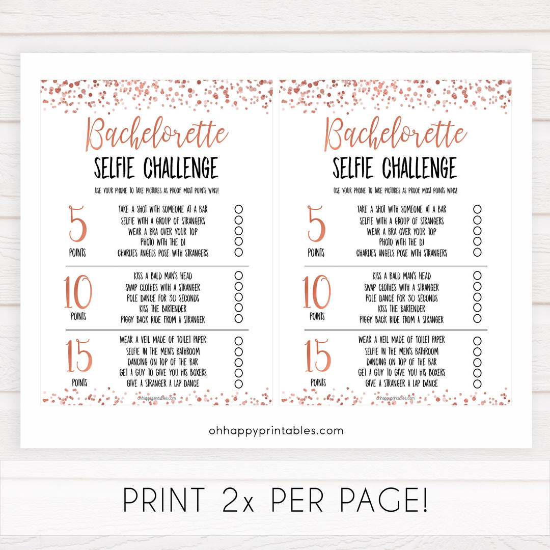 Rose gold bachelorette games, selfie challenge, bachelorette games, bridal shower games, top 10 baby games, fun bachelorette games, top bridal games, rose gold games