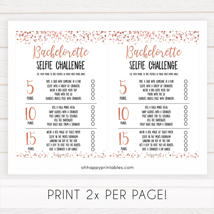 Rose gold bachelorette games, selfie challenge, bachelorette games, bridal shower games, top 10 baby games, fun bachelorette games, top bridal games, rose gold games