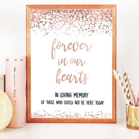 Forever in our Hearts Sign - Rose Gold Foil