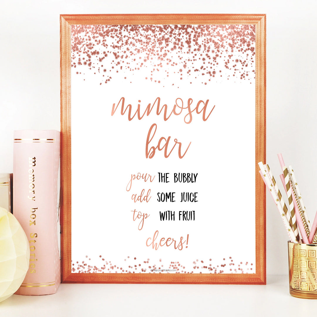 Mimosa Bar Sign - Rose Gold Foil