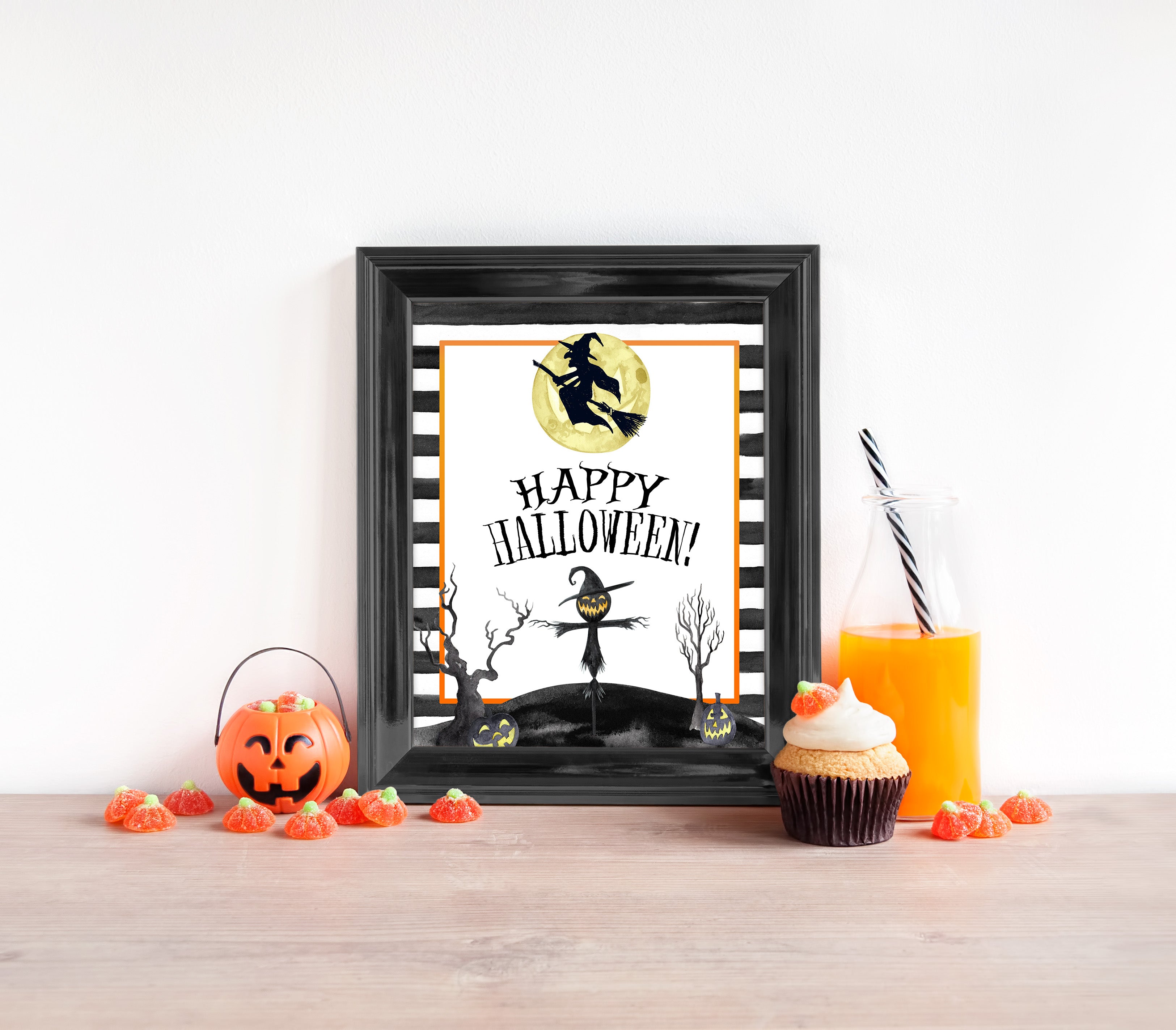 happy halloween sign, halloween table signs, printable halloween table signs, spooky halloween decor, halloween decor