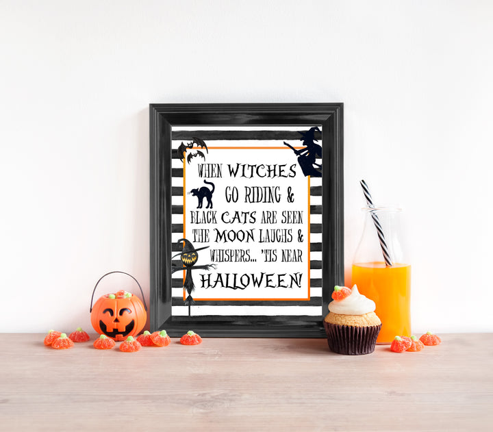 witches go riding, halloween table signs, printable halloween table signs, spooky halloween decor, halloween decor