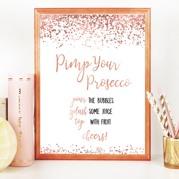 Pimp your Prosecco Sign - Rose Gold Foil