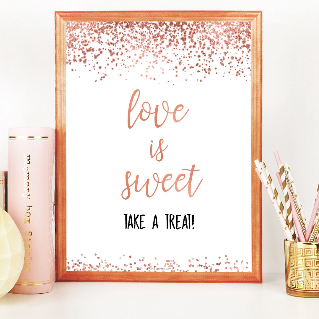 Love is Sweet Sign - Rose Gold Foil