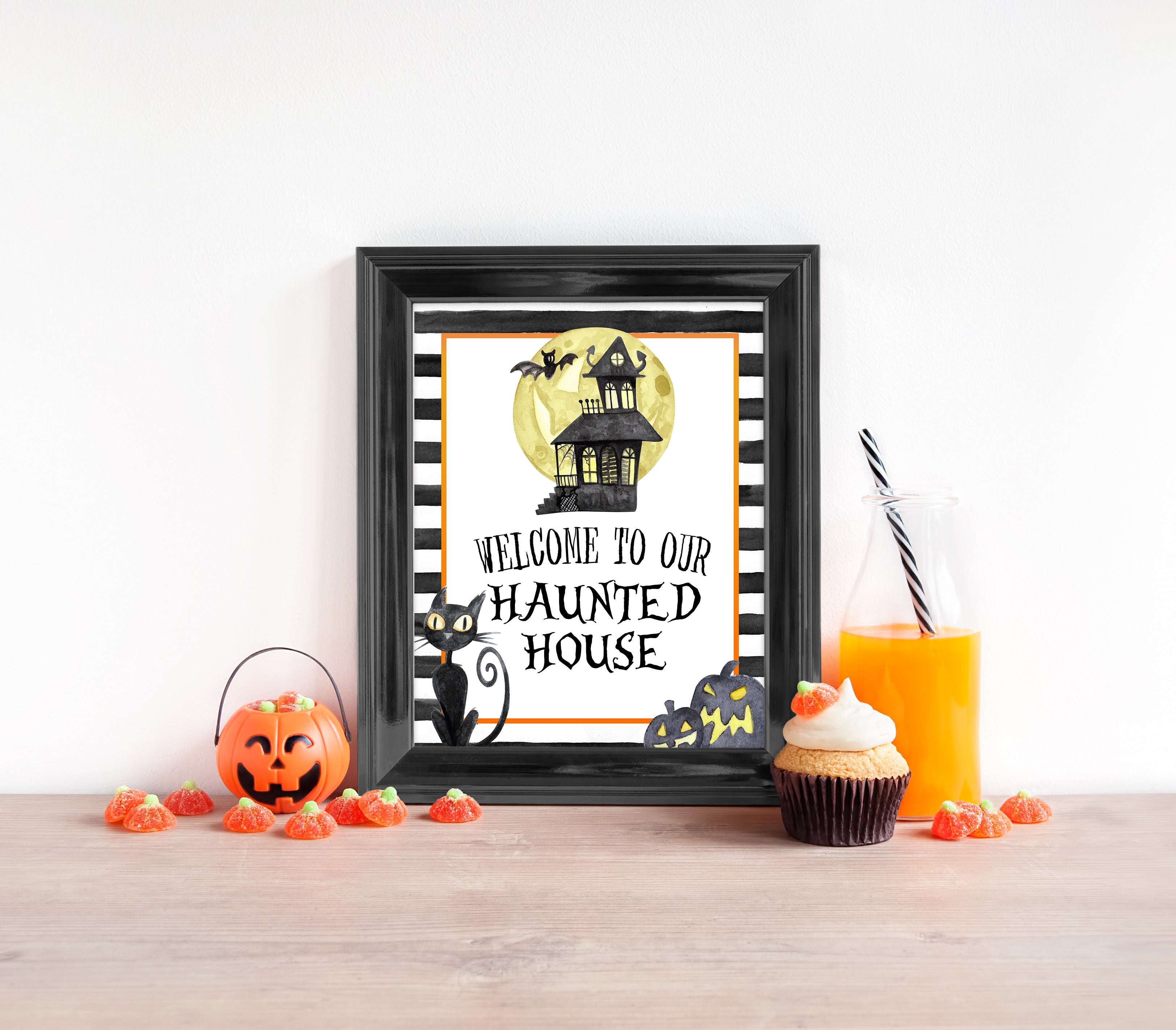 haunted house sign, halloween table signs, printable halloween table signs, spooky halloween decor, halloween decor