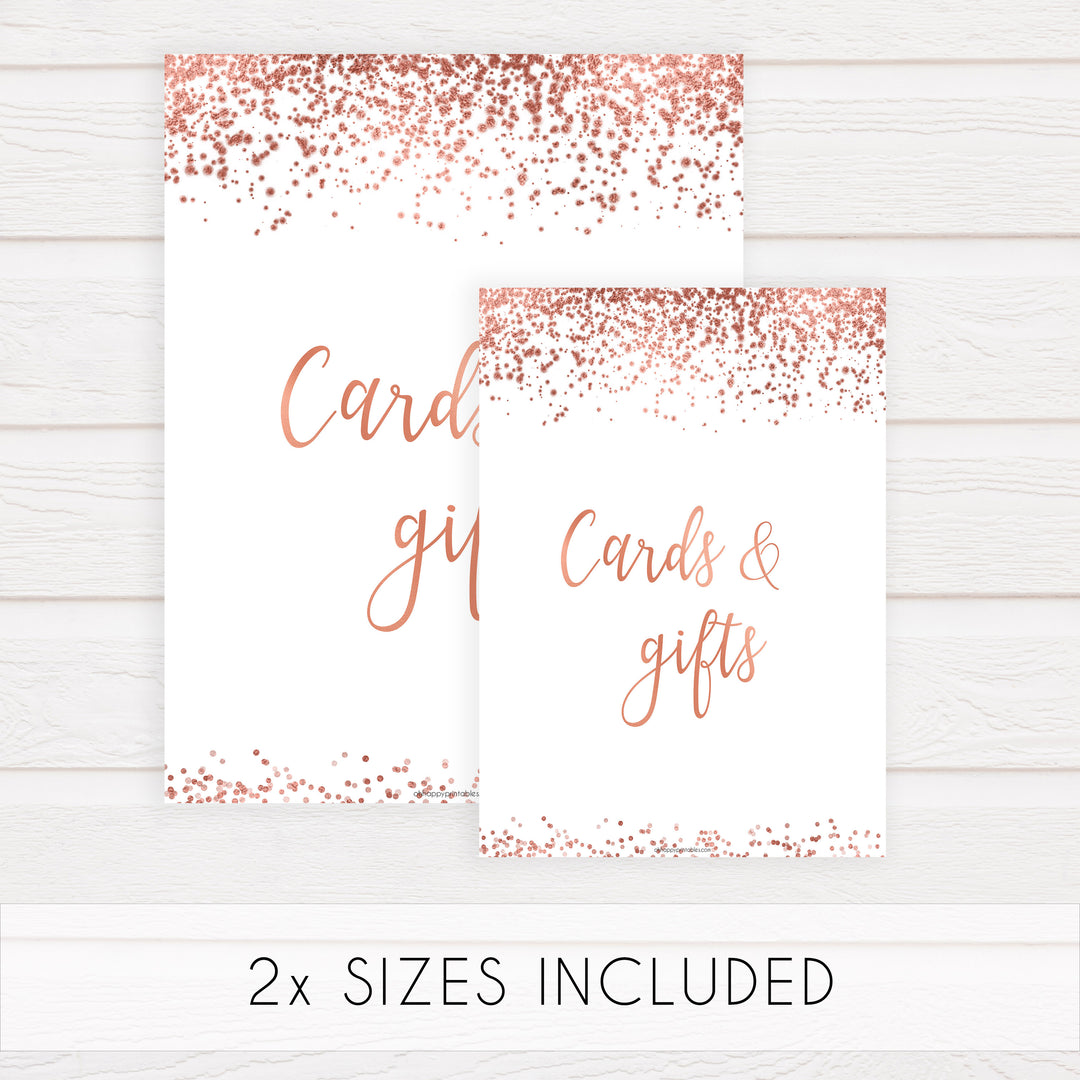 Cards & Gifts Sign - Rose Gold Foil