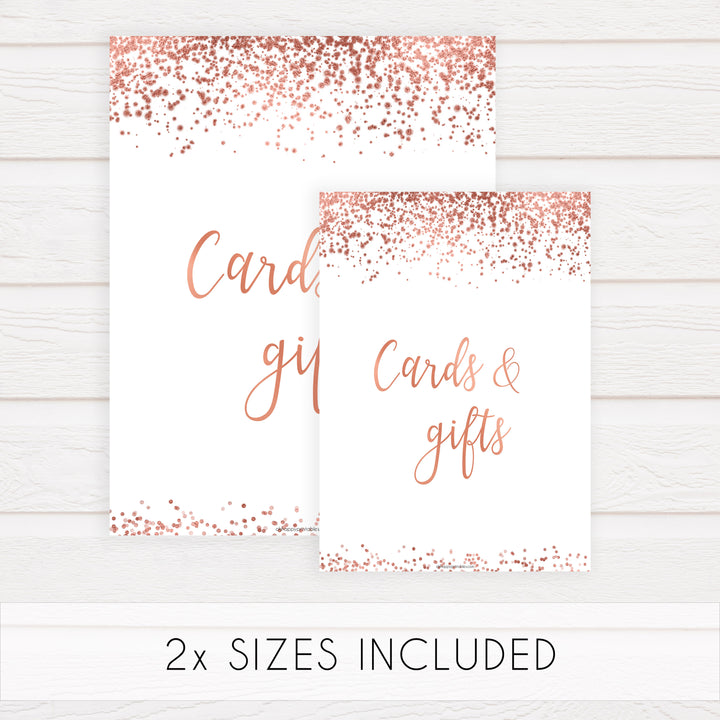 Cards & Gifts Sign - Rose Gold Foil