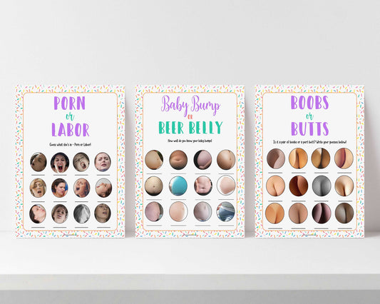 labor or porn, baby bump or beer belly, boobs or butts baby game, Printable baby shower games, baby sprinkle fun baby games, baby shower games, fun baby shower ideas, top baby shower ideas, sprinkle shower baby shower, friends baby shower ideas