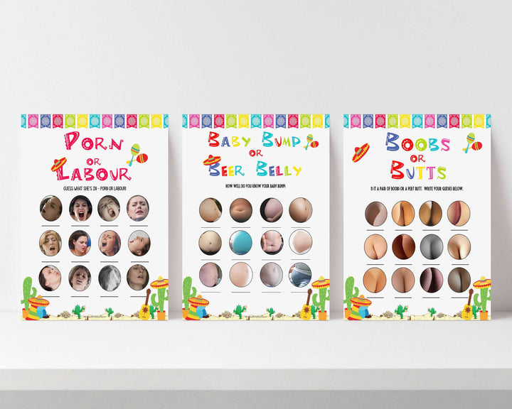 labor or porn, baby bump or beer belly, boobs or butts game, Printable baby shower games, Mexican fiesta fun baby games, baby shower games, fun baby shower ideas, top baby shower ideas, fiesta shower baby shower, fiesta baby shower ideas