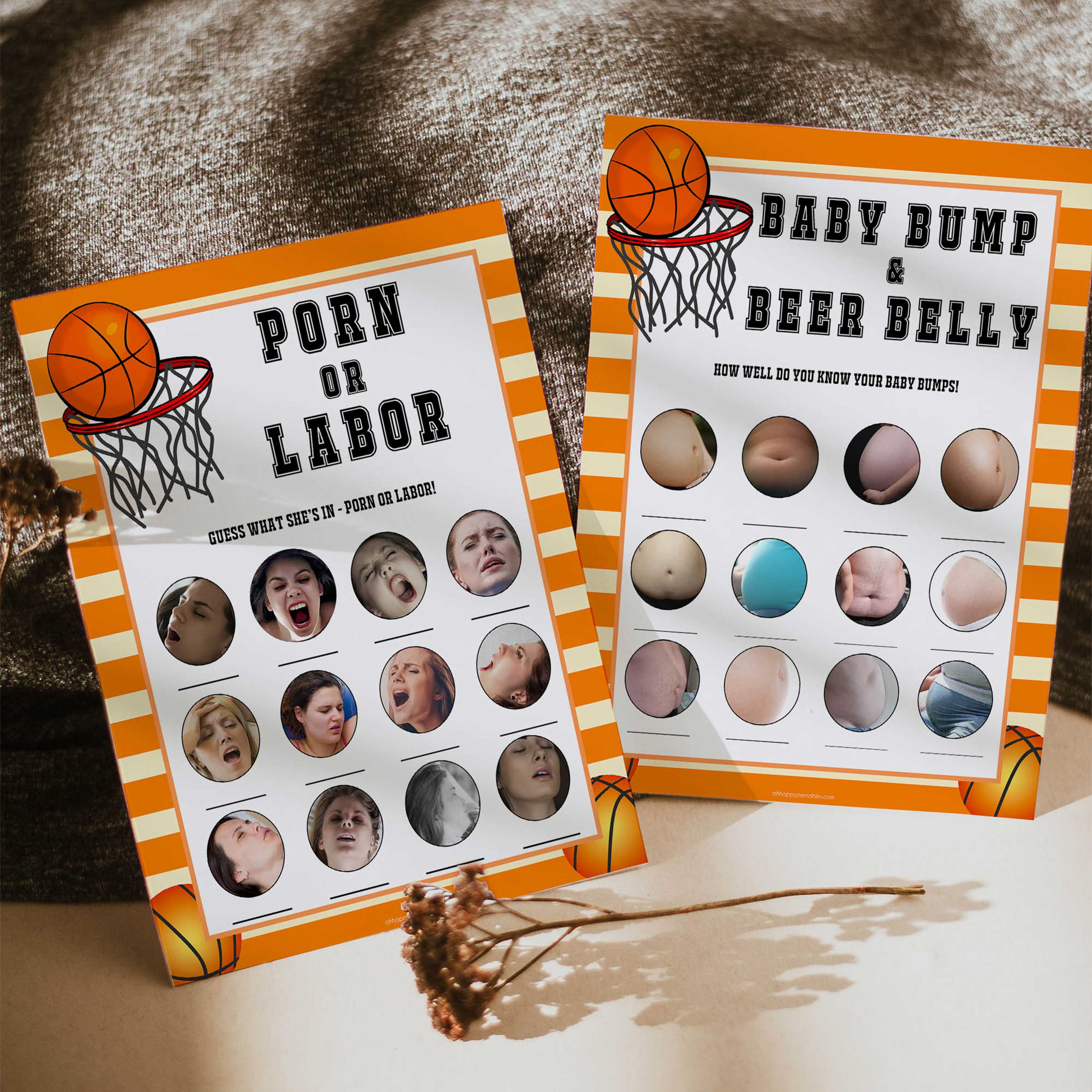 labor or porn, baby bump or beer belly game, Printable baby shower games, basketball fun baby games, baby shower games, fun baby shower ideas, top baby shower ideas, basketball baby shower, basketball baby shower ideas