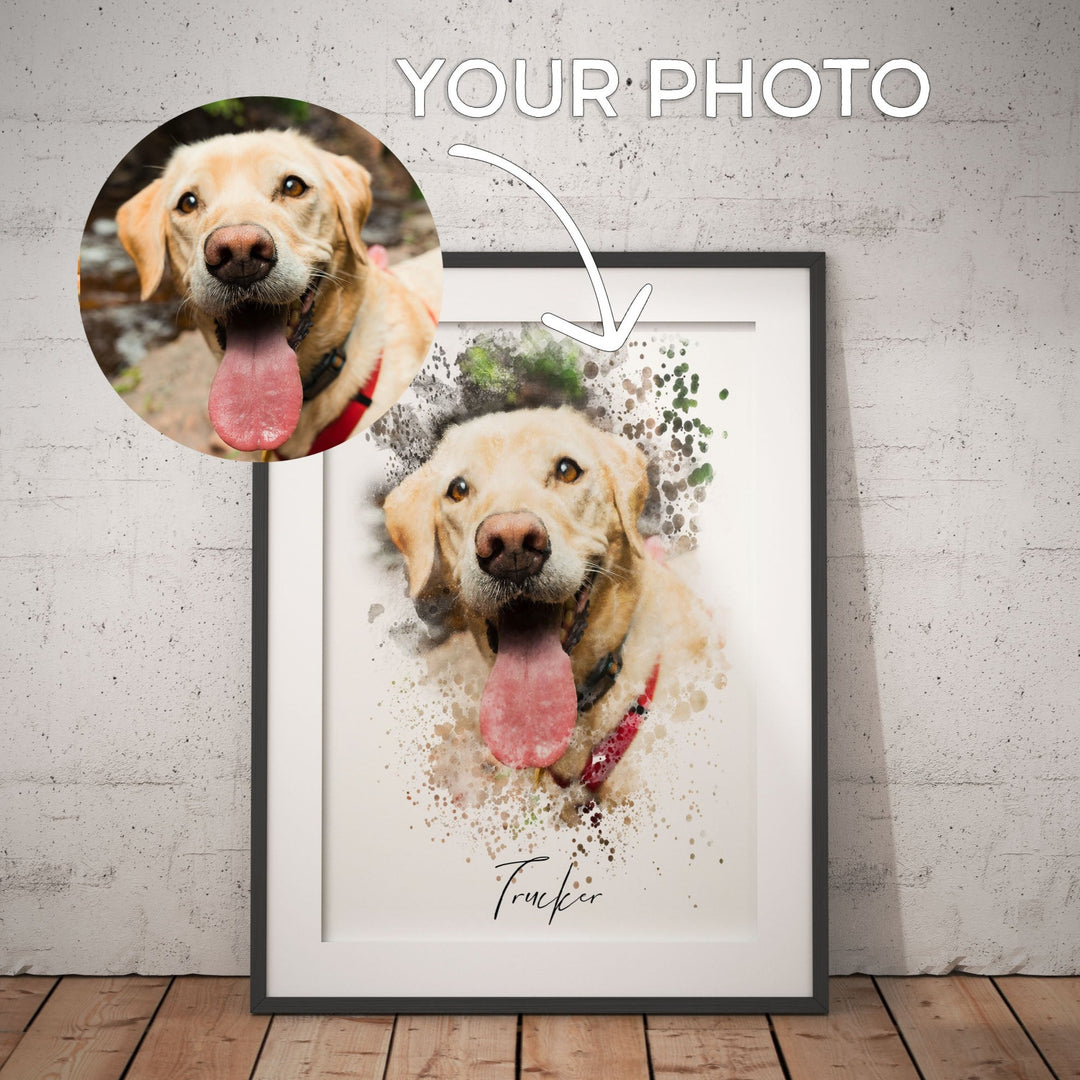 pet watercolour portrait, digital portrait watercolour image