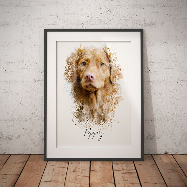 pet watercolour portrait, digital portrait watercolour image