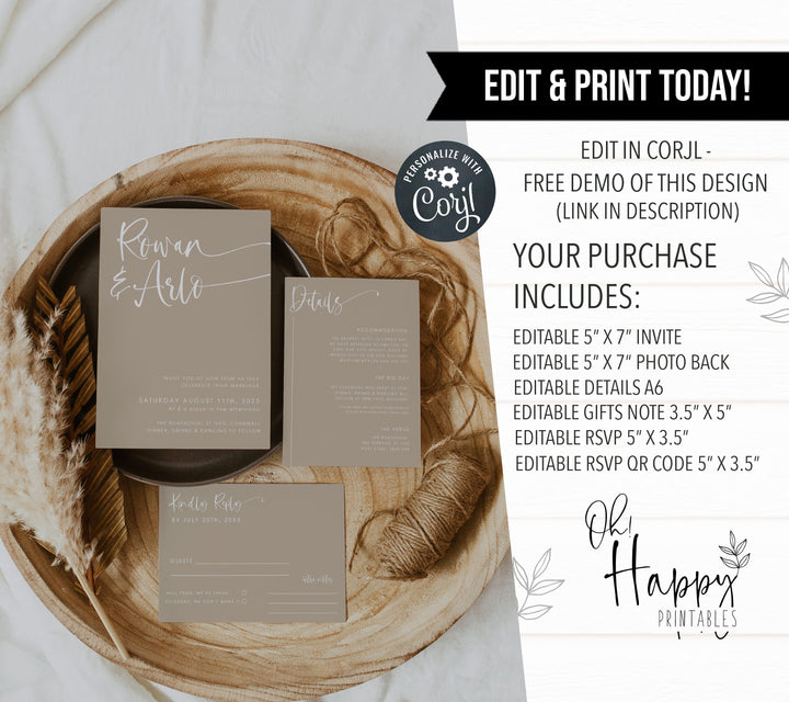 editable wedding invitation suite, printable wedding invitation suite, CALLIGRAPHY editable wedding invitation suite, editable wedding stationery, printable wedding stationery, modern wedding items, wedding save the dates