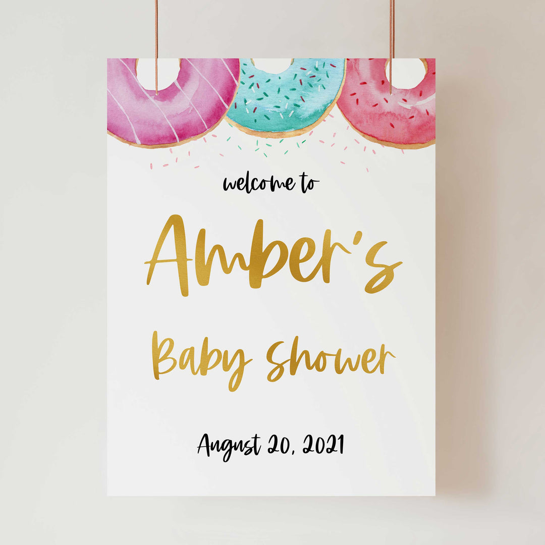 baby welcome sign, printable baby welcome signs, Printable baby shower games, donut baby games, baby shower games, fun baby shower ideas, top baby shower ideas, donut sprinkles baby shower, baby shower games, fun donut baby shower ideas