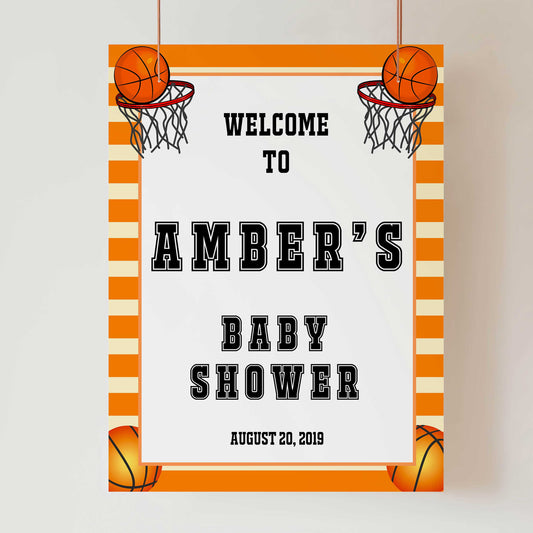 baby shower welcome signs, printable baby shower welcome signs, basketball baby welcome signs, basketball baby ideas, basketball baby decor