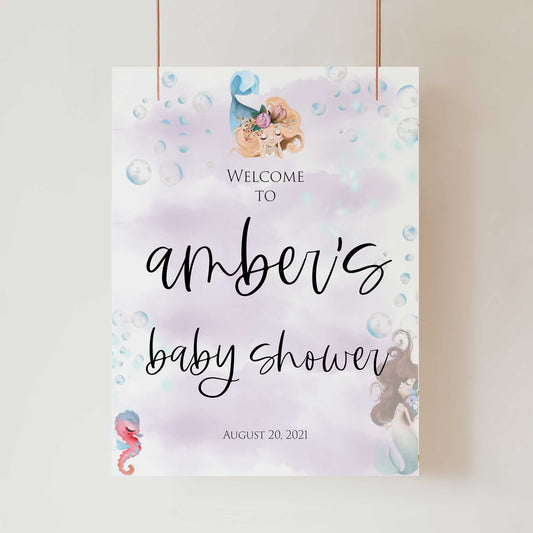 baby shower welcome sign, Little mermaid baby decor, printable baby table signs, printable baby decor, baby little mermaid table signs, fun baby signs, baby little mermaid fun baby table signs