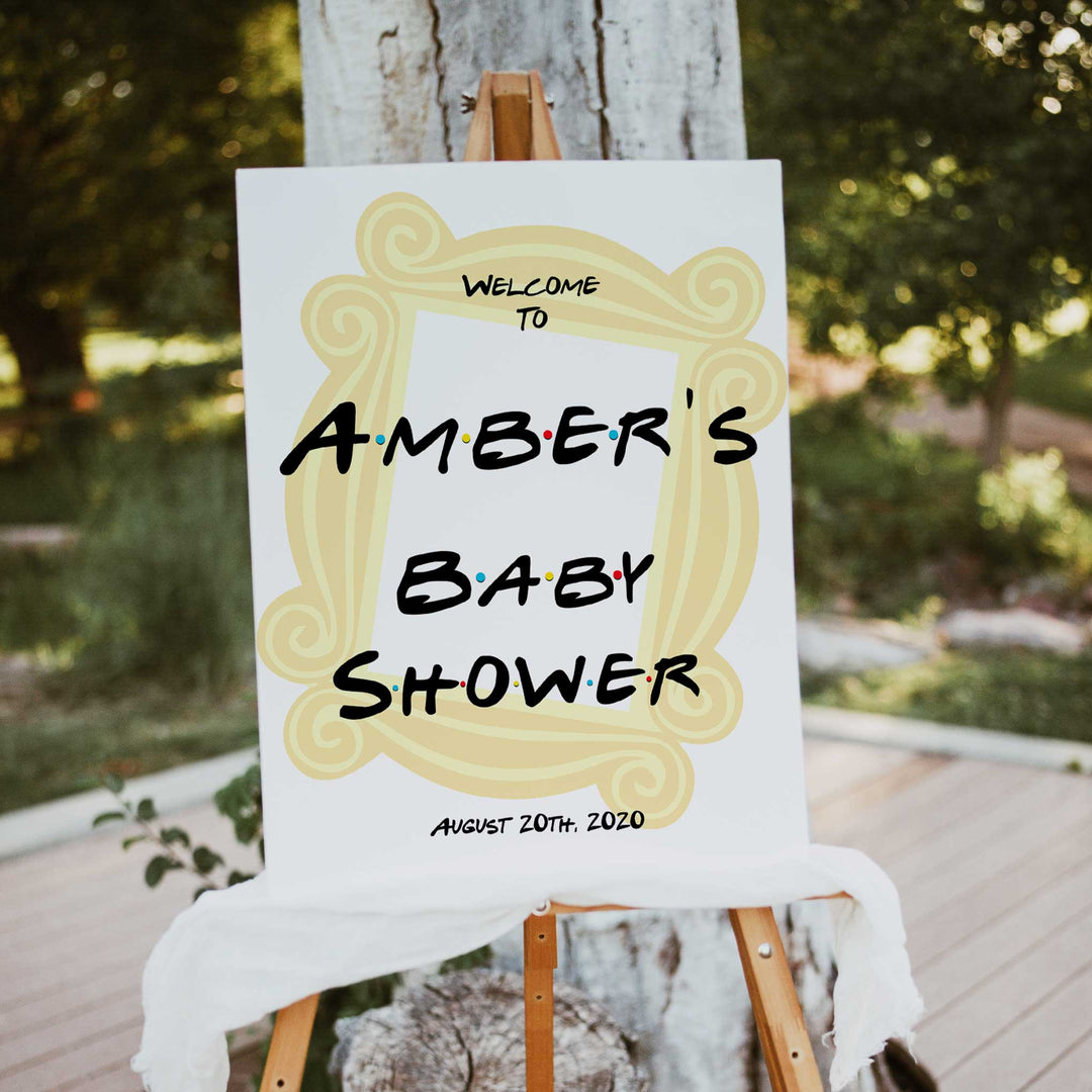 friends baby shower welcome sign, friends baby shower theme, printable baby shower signs, the one where baby shower sign, baby welcome signs