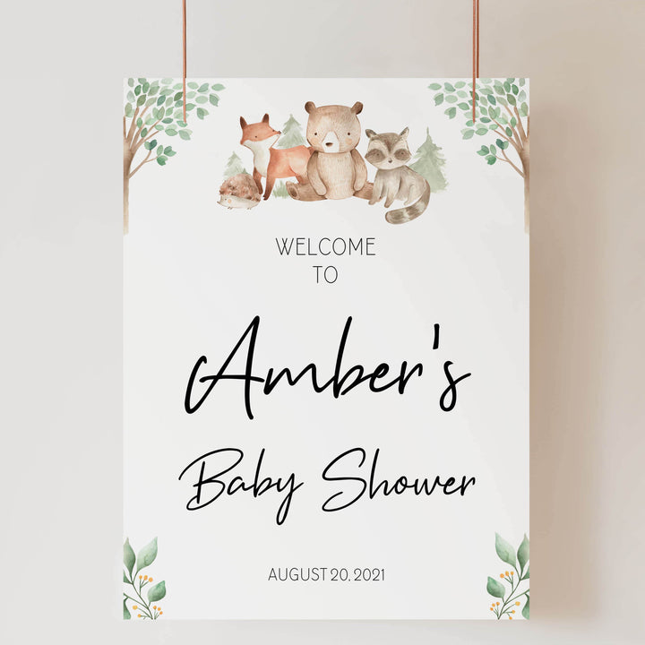 baby shower welcome signs, Woodland animals baby decor, printable baby table signs, printable baby decor, baby woodland animals table signs, fun baby signs, baby woodland animals fun baby table signs