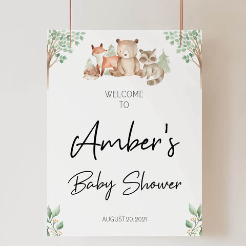 baby shower welcome signs, Woodland animals baby decor, printable baby table signs, printable baby decor, baby woodland animals table signs, fun baby signs, baby woodland animals fun baby table signs