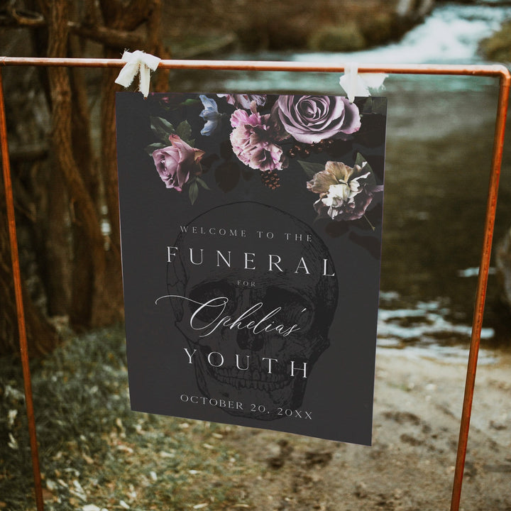 Floral RIP to my twenties birthday welcome sign, editable and printable RIP to my 20s welcome sign