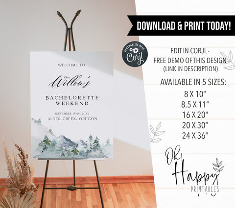 Fully editable and printable advice for the bride game with a winter cabin design. Perfect for a winter cabin, lakes or mountains Bachelorette themed party