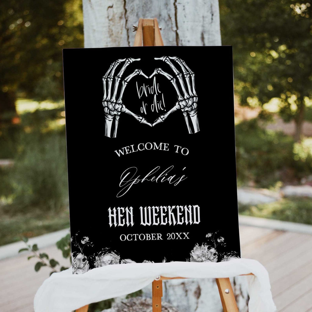 Hen Party Weekend Welcome Sign - Bride or Die Printable Games ...