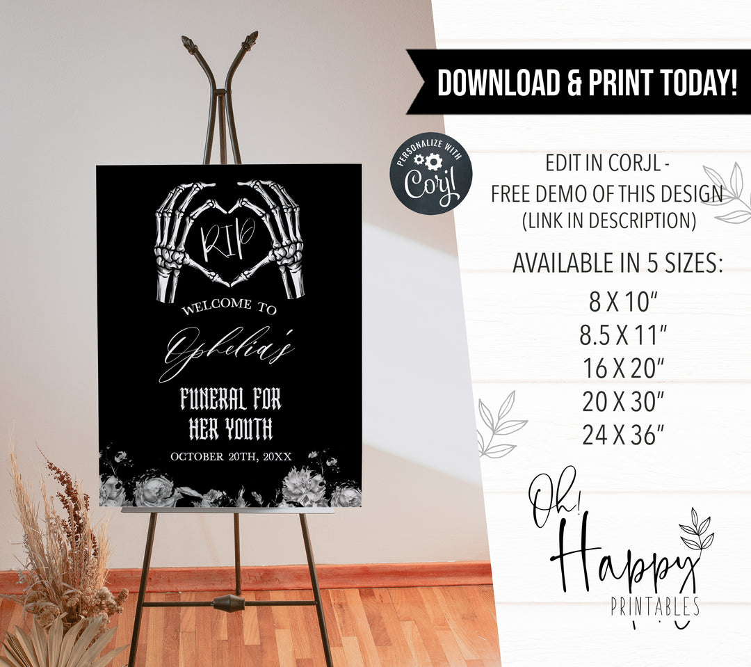 rip to my twenties welcome sign, death to my twenties welcome sign