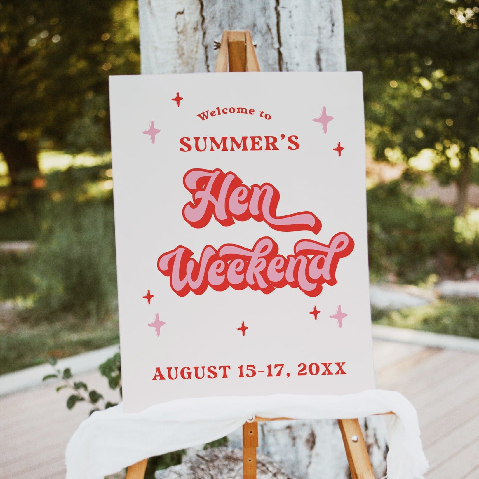 Welcome Weekend Sign Hen Weekend Welcome Sign - 70s Style Bridal Shower – OhHappyPrintables