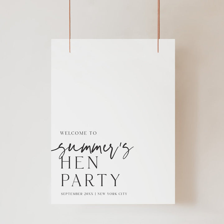 Fully editable, printable and mobile bachelorette invitation and welcome signs with a modern minimalist design. Perfect for a modern minimalist Bachelorette themed party