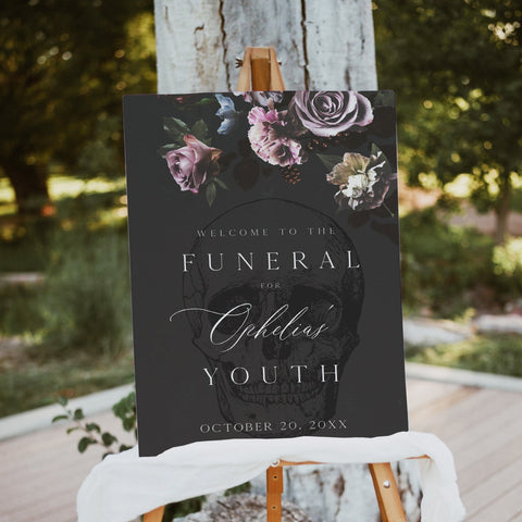 Floral RIP to my twenties birthday welcome sign, editable and printable RIP to my 20s welcome sign