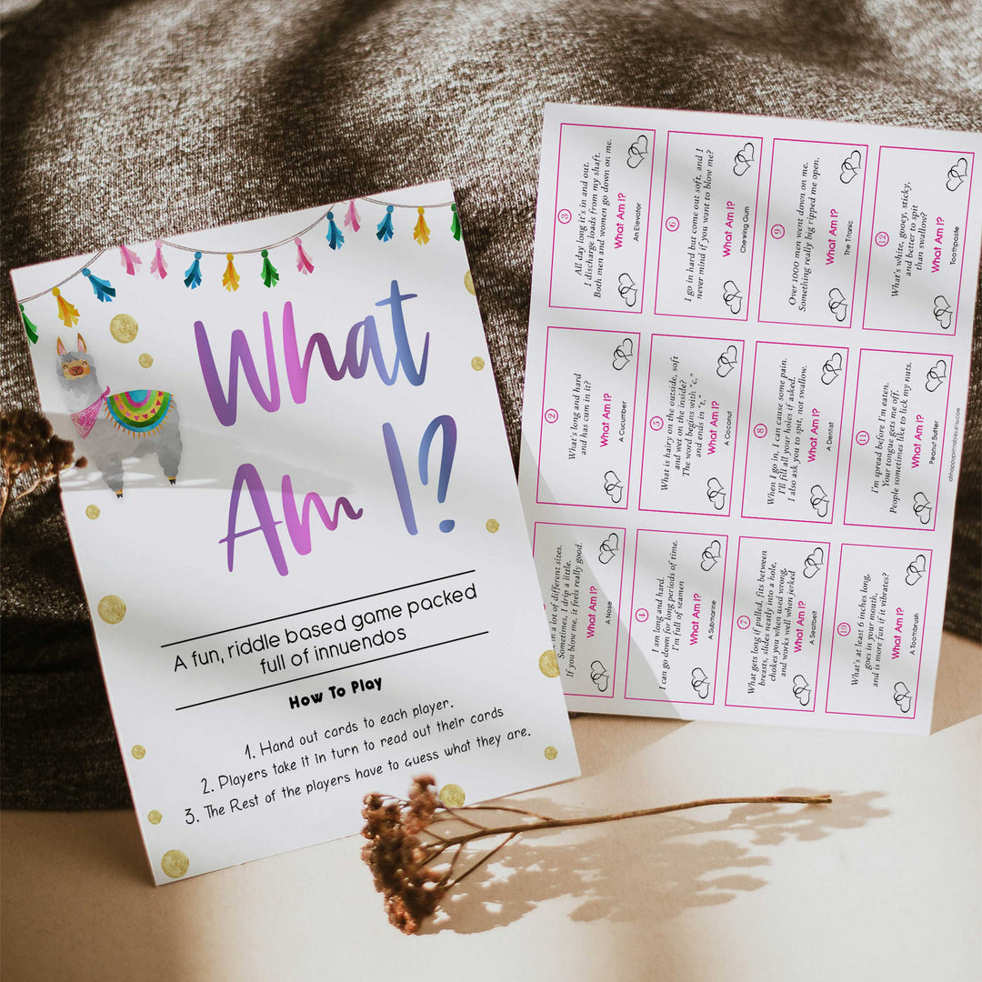 what am I baby game, Printable baby shower games, llama fiesta fun baby games, baby shower games, fun baby shower ideas, top baby shower ideas, Llama fiesta shower baby shower, fiesta baby shower ideas