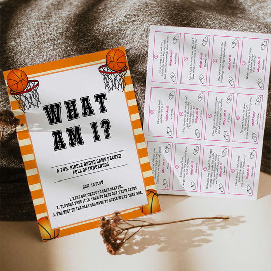 Basketball baby shower games, what am I baby game, printable baby games, basket baby games, baby shower games, basketball baby shower idea, fun baby games, popular baby games