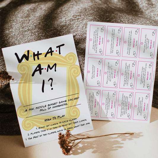 what am I game,  Printable baby shower games, friends fun baby games, baby shower games, fun baby shower ideas, top baby shower ideas, friends baby shower, friends baby shower ideas