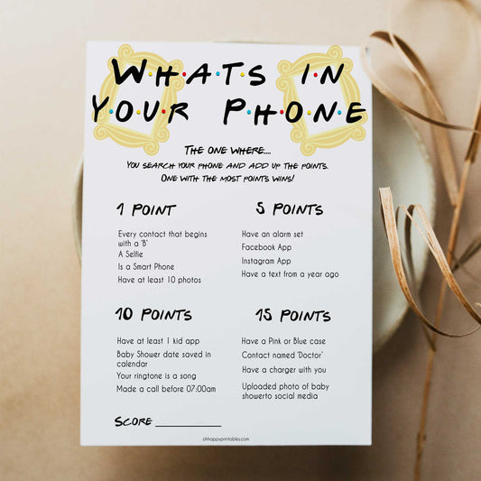 whats in your phone baby game, Printable baby shower games, friends fun baby games, baby shower games, fun baby shower ideas, top baby shower ideas, friends baby shower, friends baby shower ideas