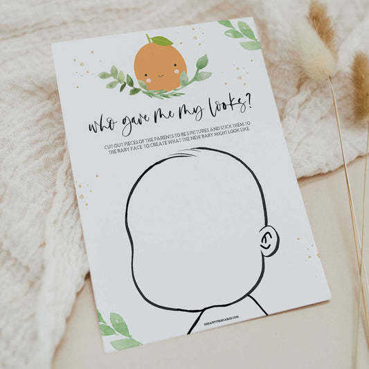 who gave me my looks game, Printable baby shower games, little cutie baby games, baby shower games, fun baby shower ideas, top baby shower ideas, little cutie baby shower, baby shower games, fun little cutie baby shower ideas