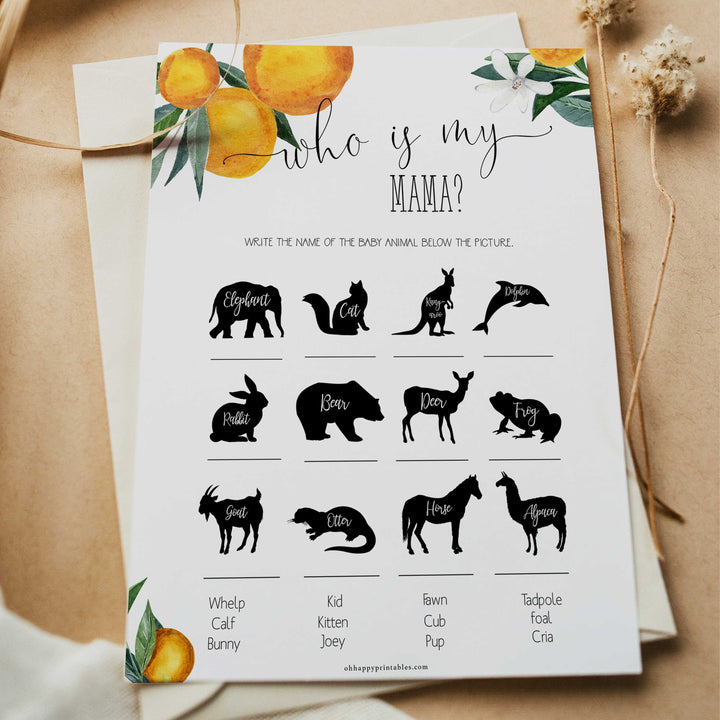 who is my mama baby shower game, Printable baby shower games, little cutie baby games, baby shower games, fun baby shower ideas, top baby shower ideas, little cutie baby shower, baby shower games, fun little cutie baby shower ideas, citrus baby shower games, citrus baby shower, orange baby shower