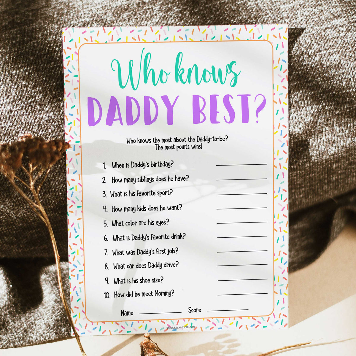who knows daddy best, Printable baby shower games, baby sprinkle fun baby games, baby shower games, fun baby shower ideas, top baby shower ideas, sprinkle shower baby shower, friends baby shower ideas