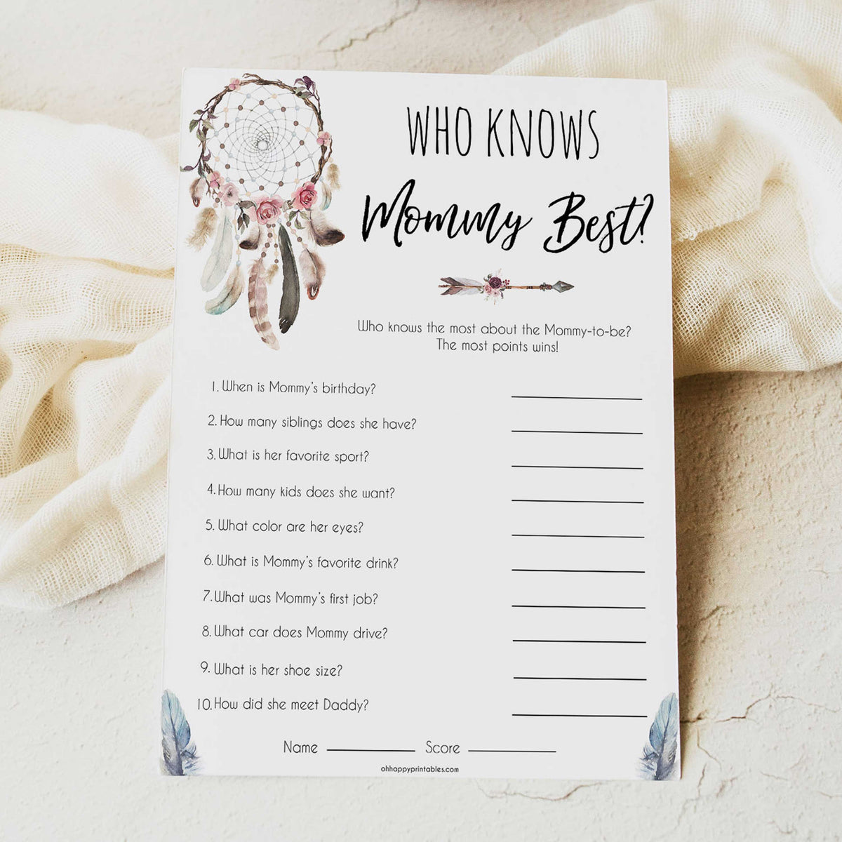 Boho baby games, who knows mommy best, who know mummy best baby game, fun baby games, printable baby games, top 10 baby games, boho baby shower, baby games, hilarious baby games