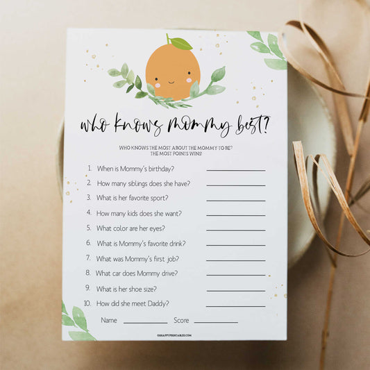 editable who knows mommy best baby shower games, printable baby shower games, little cutie baby shower, fun baby shower games