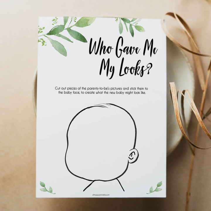 botanical who gave me my looks, printable baby shower games, fun baby shower games, popular baby shower games