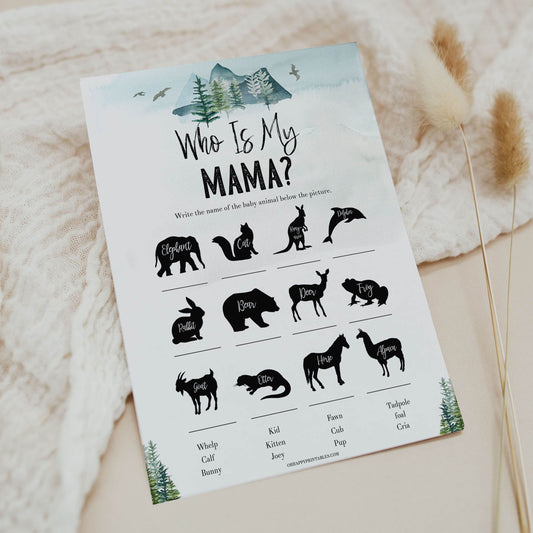 who is my mama game, Printable baby shower games, adventure awaits baby games, baby shower games, fun baby shower ideas, top baby shower ideas, adventure awaits baby shower, baby shower games, fun adventure baby shower ideas